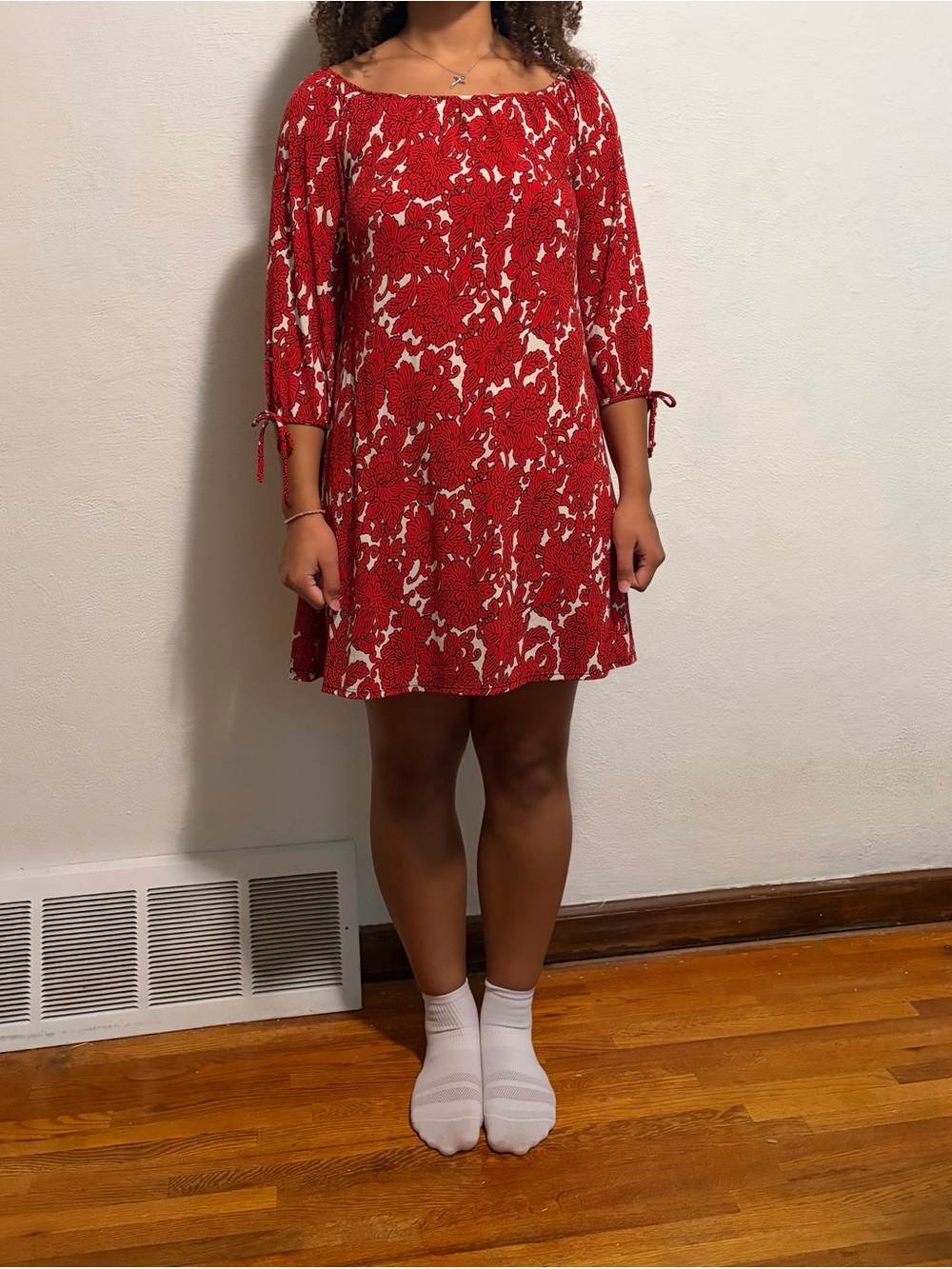 Lily Red and White Floral Casual Kids Dress